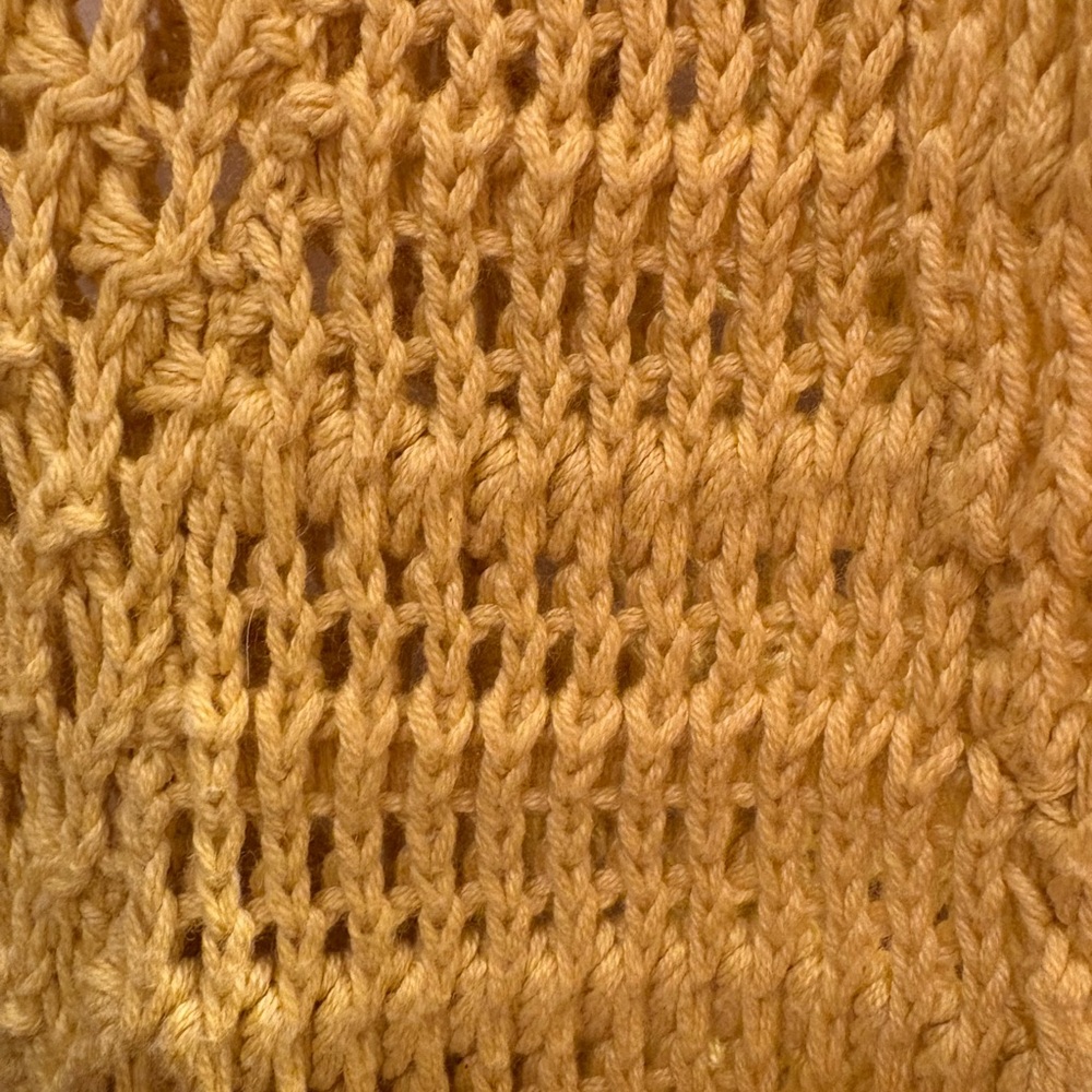 Charlie & Robin Anthropologie Onshore Breeze Open Crochet Cardigan Yellow Medium - Picture 4 of 10